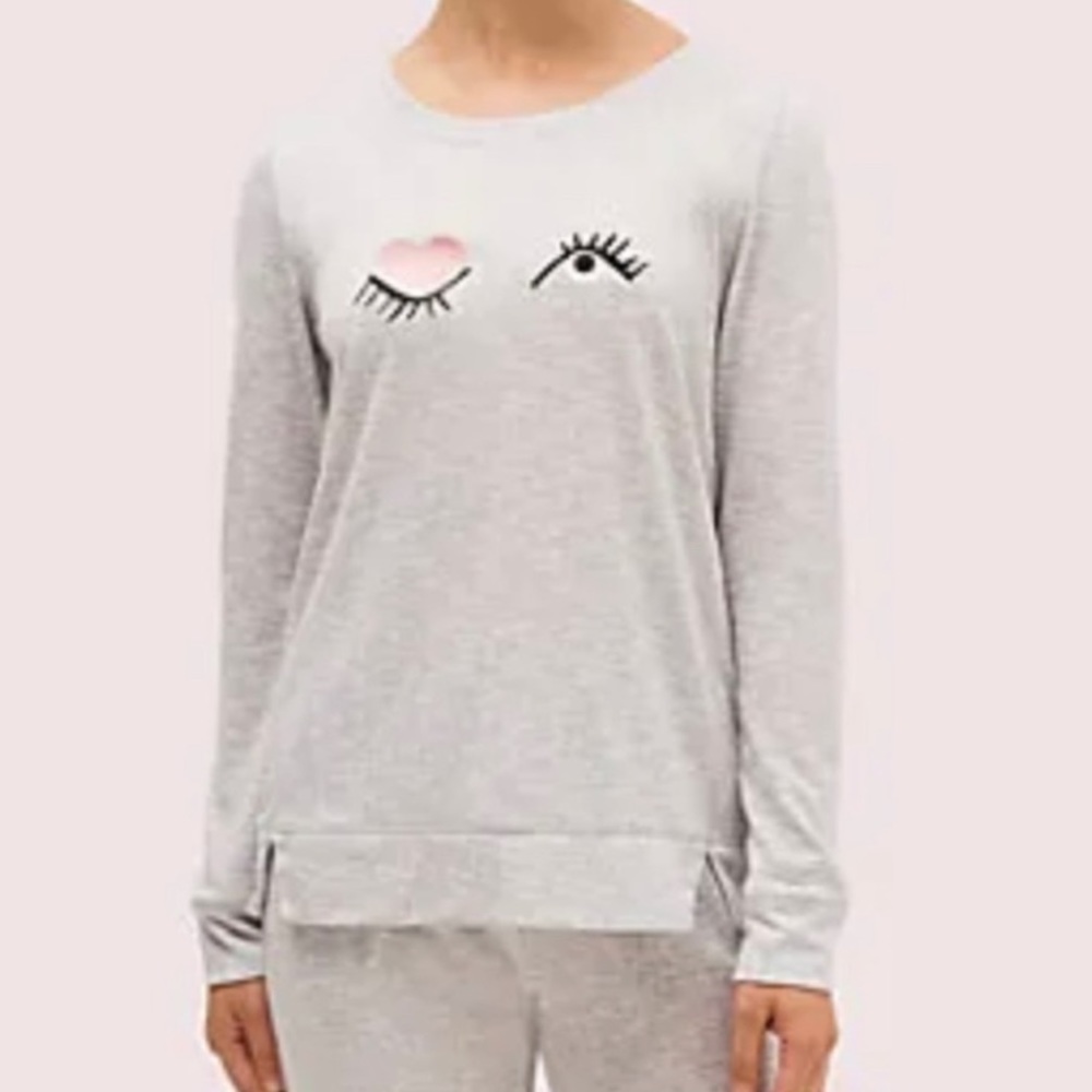 Kate Spade Winking Eye Brushed Knit Lounge Top - Picture 5 of 5